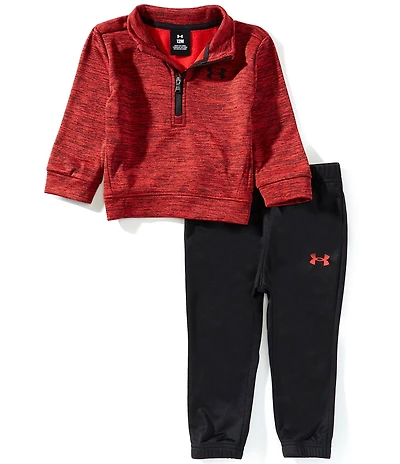 Under Armour Baby Boys Long-Sleeve 1/4-Zip Fleece Pullover & Matching Fleece Jogger Pants Set