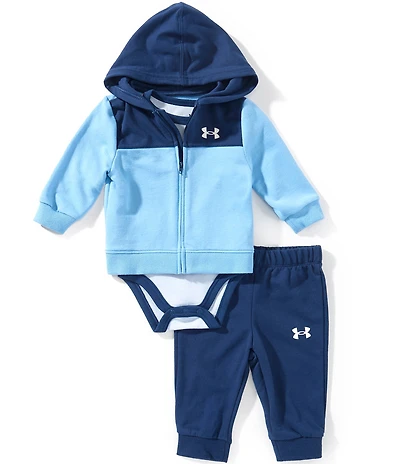 Under Armour Baby Boys Long Sleeve Full Zip Hoodie, Bodysuit & Joggers 3-Piece Set