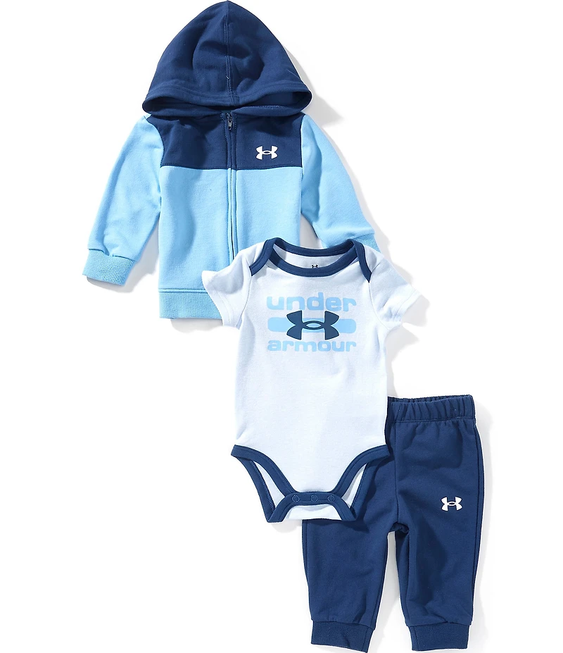 Under Armour Baby Boys Long Sleeve Full Zip Hoodie, Bodysuit & Joggers 3-Piece Set
