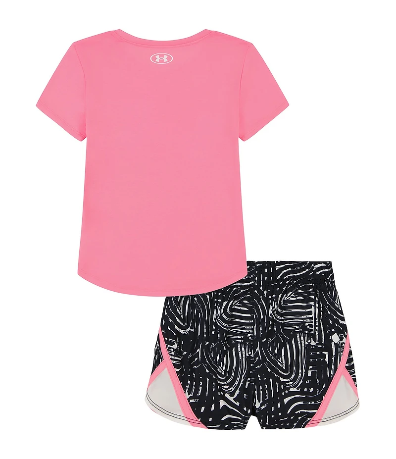 Under Armour Baby Girl 12-24 Months Short Sleeve T-Shirt & Printed Shorts Set