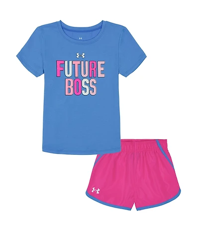 Under Armour Baby Girls 12-24 Months Short Sleeve Sunshine T-Shirt & Shorts Set
