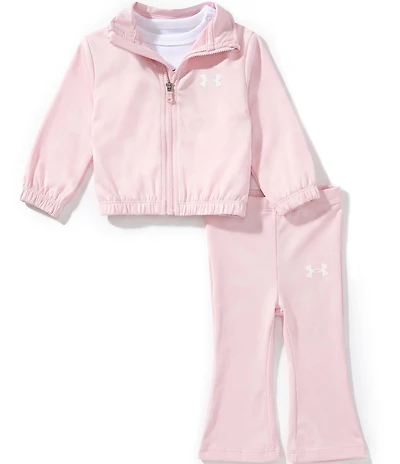 Under Armour Baby Girls Long Sleeve Full Zip Jacket, Floral Sport Tee & Matching Leggings 3-Piece Set