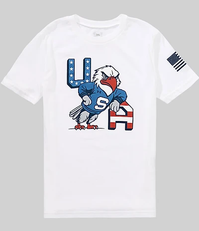 Under Armour Big Boys Short Sleeve USA Freedom Cartoon Eagle T-Shirt