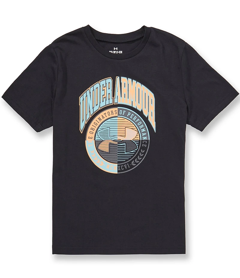 Under Armour Big Boys Short Sleeve Varsity Crest Collegiate Logo T-Shirt