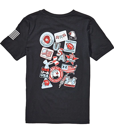 Under Armour Big Boys Short Sleeves UA Freedom Americana Logo Tee