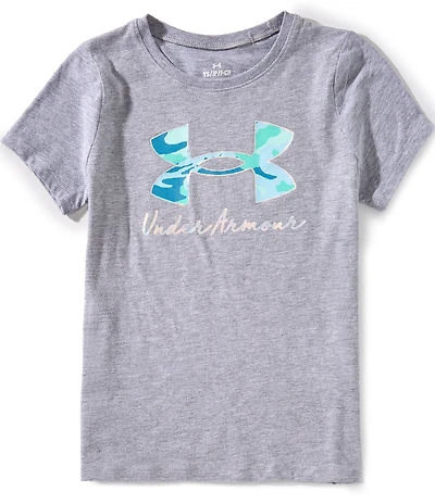 Under Armour Big Girls Woodland Logo Short Sleeve T-Shirt
