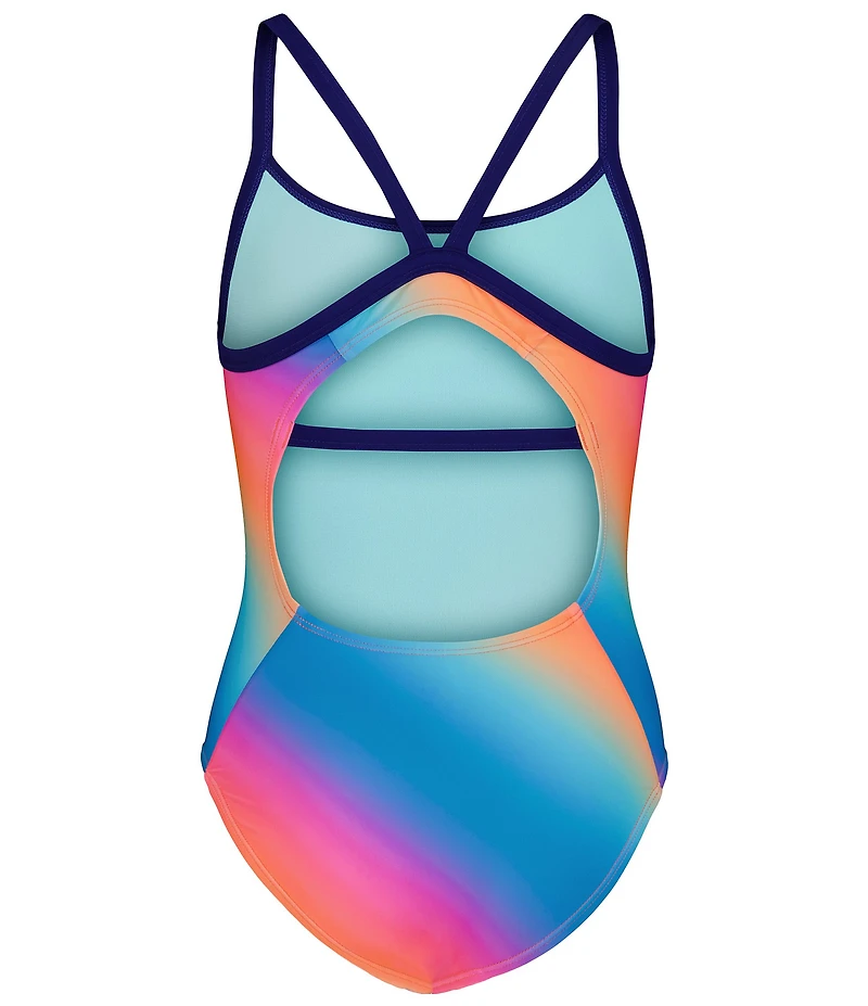 Under Armour Big Girls Gradient-Pattern One-Piece Swimsuit