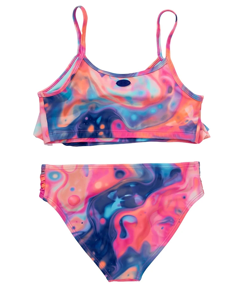 Under Armour Big Girls Mixed-Media-Printed Halterkini Top & Matching Hipster Bottom Two-Piece Swimsuit
