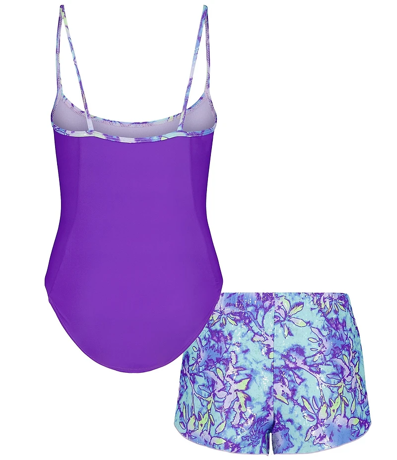 Under Armour Big Girls One-Piece Swimsuit & Floral-Tie-Dye Shorts Set