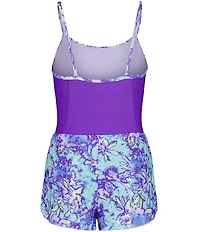 Under Armour Big Girls One-Piece Swimsuit & Floral-Tie-Dye Shorts Set