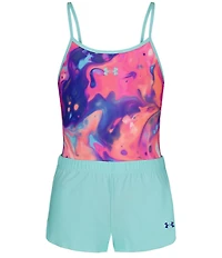 Under Armour Big Girls Printed One-Piece Swimsuit & Solid Shorts Set