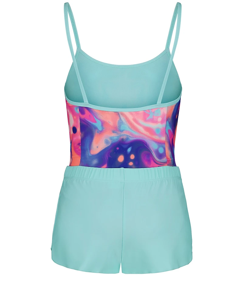 Under Armour Big Girls Printed One-Piece Swimsuit & Solid Shorts Set