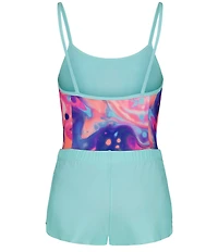 Under Armour Big Girls Printed One-Piece Swimsuit & Solid Shorts Set