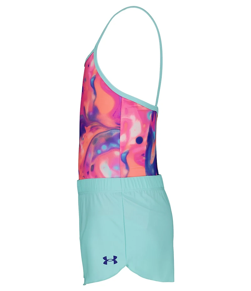 Under Armour Big Girls Printed One-Piece Swimsuit & Solid Shorts Set
