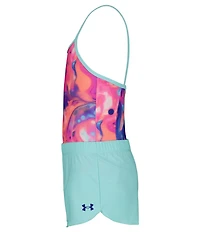 Under Armour Big Girls Printed One-Piece Swimsuit & Solid Shorts Set