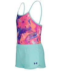 Under Armour Big Girls Printed One-Piece Swimsuit & Solid Shorts Set