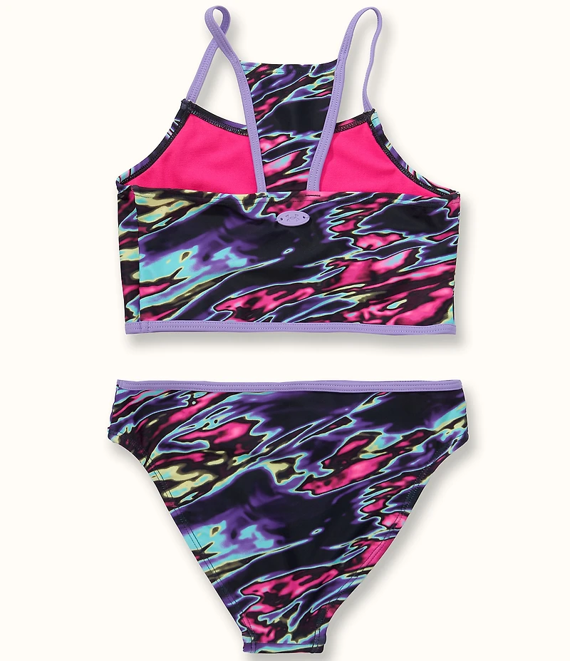 Under Armour Big Girls Printed Sporty Tankini Top & Matching Bikini Bottom Two-Piece Swimsuit