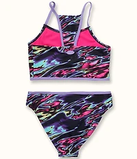 Under Armour Big Girls Printed Sporty Tankini Top & Matching Bikini Bottom Two-Piece Swimsuit
