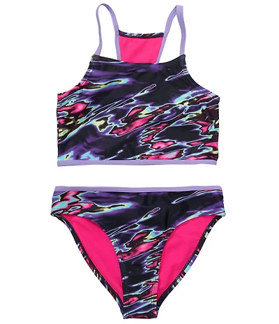 Under Armour Big Girls Printed Sporty Tankini Top & Matching Bikini Bottom Two-Piece Swimsuit