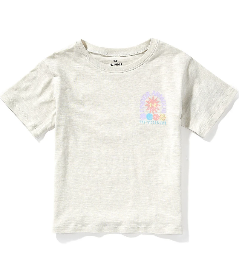 Under Armour Big Girls Short Sleeve Fossil Stack T-Shirt