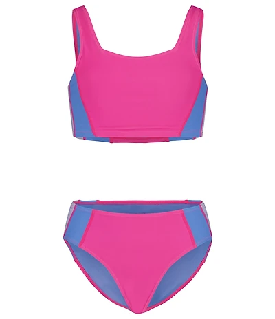 Under Armour Big Girls Sleeveless Color Block/Pieced Tankini Top & Matching Hipster Bottom Two-Piece Swimsuit