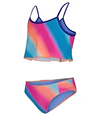Under Armour Big Girls Sleeveless Gradient-Print Midkini Top & Matching Bikini Bottom Two-Piece Swimsuit