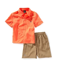 Under Armour Little Boys Short Sleeve Fish Shirt & Shorts Set