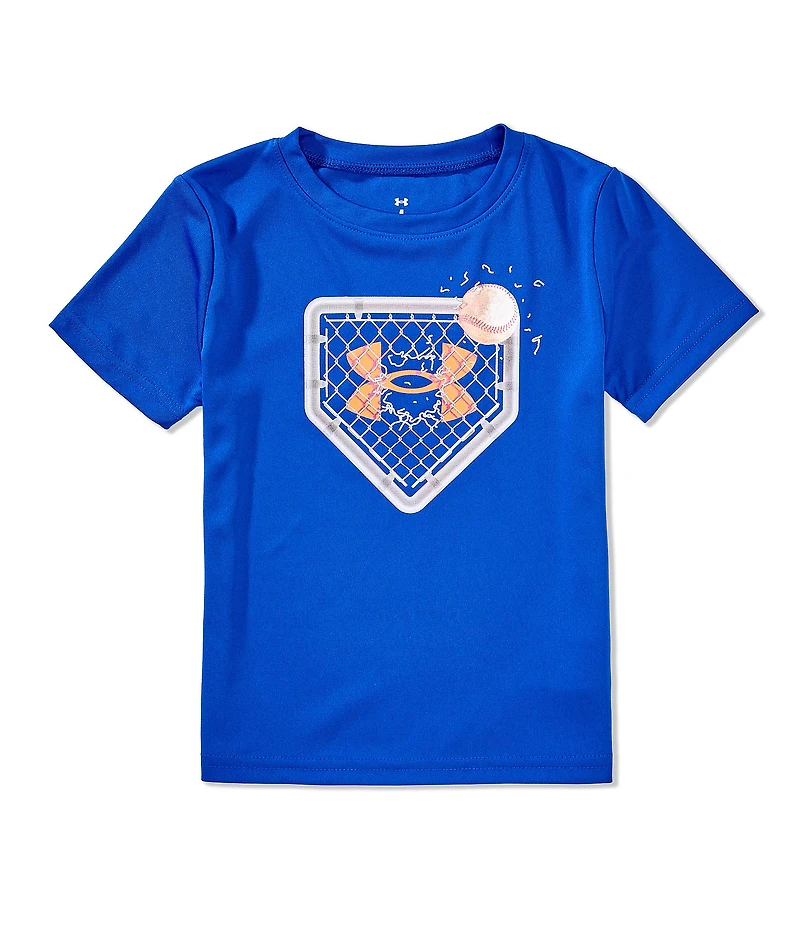 Under Armour Little Boys Short Sleeve Tech Baseball Fence Graphic T-Shirt