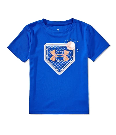 Under Armour Little Boys Short Sleeve Tech Baseball Fence Graphic T-Shirt