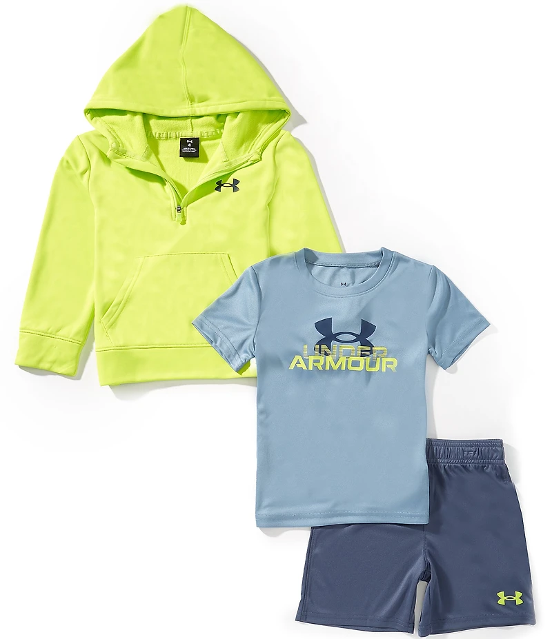Under Armour Little Boys Long Sleeve Hoodie & Tee With Shorts 3-Piece Set