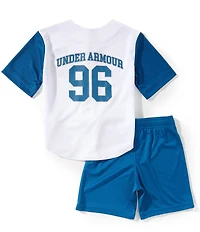 Under Armour Little Boys Short Sleeve Baseball Jersey & Shorts 2-Piece Set
