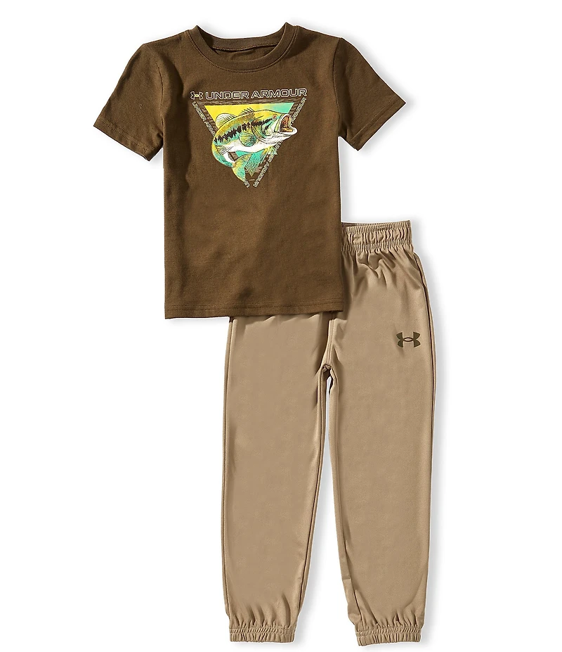 Under Armour Little Boys Short Sleeve Bass T-Shirt & Strike Jogger Pants Set