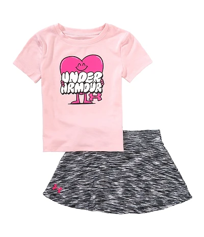 Under Armour Little Girls Short-Sleeve Heart Character Screenprinted T-Shirt & Coordinating Skort Set