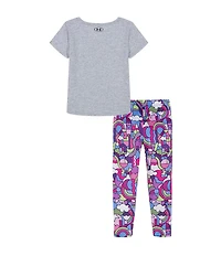 Under Armour Little Girls 2T-6X Short Sleeve UA-Logo Graphic T-Shirt & Printed Leggings Set