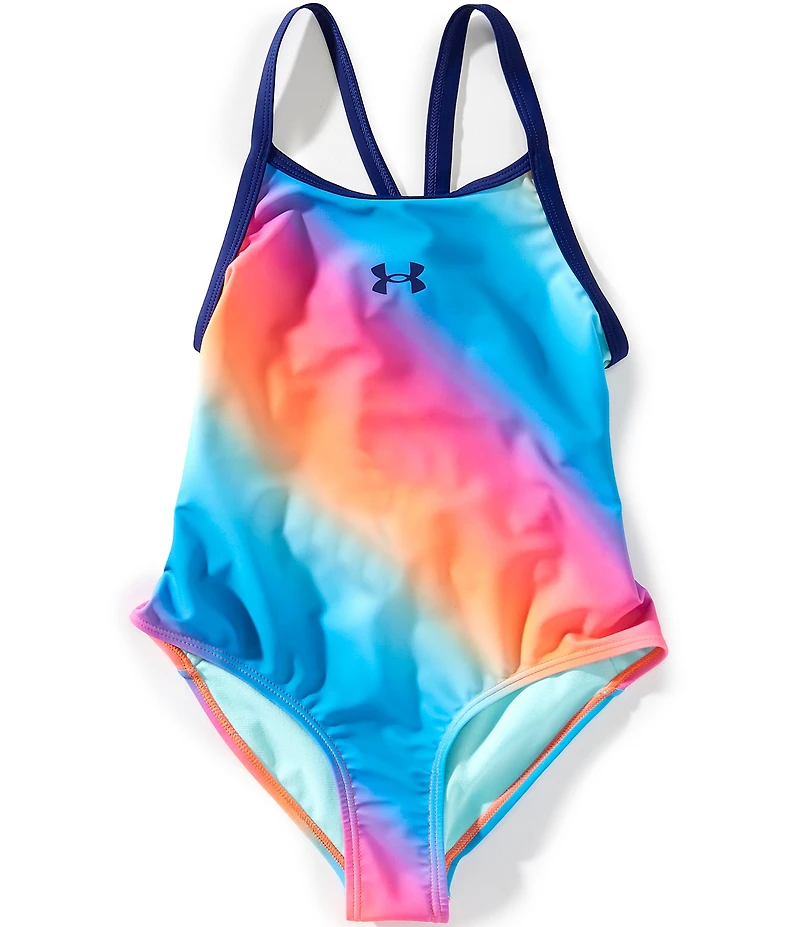 Under Armour Little Girls Gradient-Pattern One-Piece Swimsuit