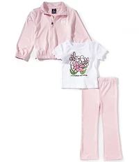 Under Armour Little Girls Long Sleeve Full Zip Jacket, Floral Sport Graphic Tee & Flare Leggings Set
