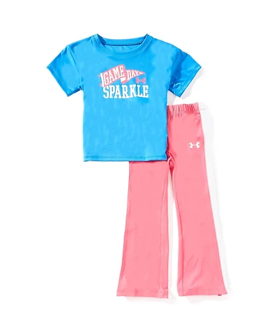 Under Armour Little Girls Short Sleeve T-Shirt & Yoga Jogger Pants Set