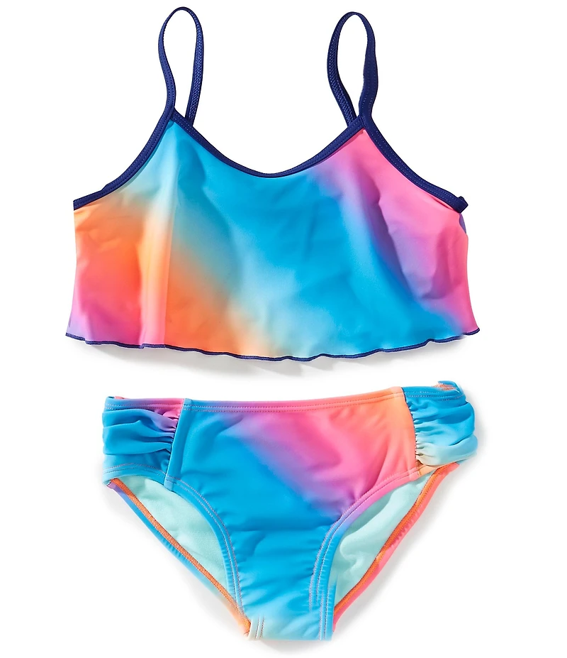 Under Armour Little Girls Sleeveless Gradient-Print Midkini Top & Matching Bikini Bottom Two-Piece Swimsuit