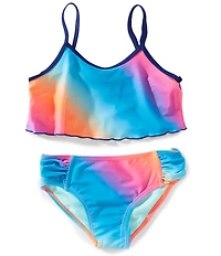 Under Armour Little Girls Sleeveless Gradient-Print Midkini Top & Matching Bikini Bottom Two-Piece Swimsuit