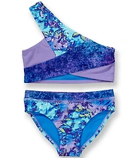 Under Armour Little Girls Sleeveless Reese One-Shoulder Tankini Top & Matching Hipster Bottom Two-Piece Swimsuit