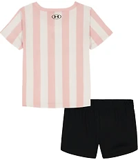 Under Armour Little Girls Uniform T-Shirt & Mesh Short Set