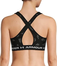 Under Armour Women's Armour® Mid Crossback Printed Scoop Neck Sports Bra