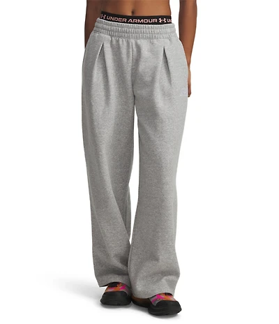 Under Armour Rival Fleece Script High Rise Pull-On Straight Leg Pants