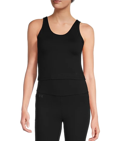 Under Armour Solid Knit Scoop Neck Sleeveless Fitted Motion Tank Top
