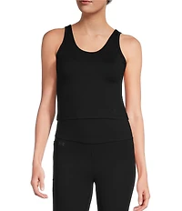 Under Armour Solid Knit Scoop Neck Sleeveless Fitted Motion Tank Top