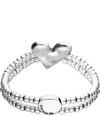 UNOde50 Beaded Two Row Heart Stretch Bracelet