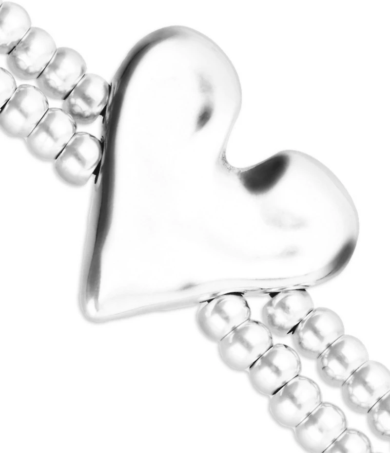 UNOde50 Beaded Two Row Heart Stretch Bracelet