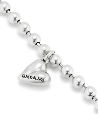 UNOde50 Beloved Collection Heart Charm Beaded Sterling Silver Line Bracelet