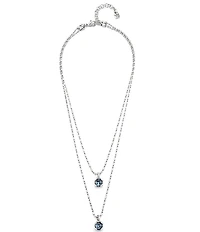 UNOde50 Charismatic Collection Aura Blue Crystal Sterling Silver Short Multi-Strand Necklace