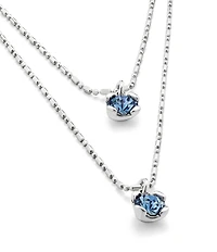 UNOde50 Charismatic Collection Aura Blue Crystal Sterling Silver Short Multi-Strand Necklace